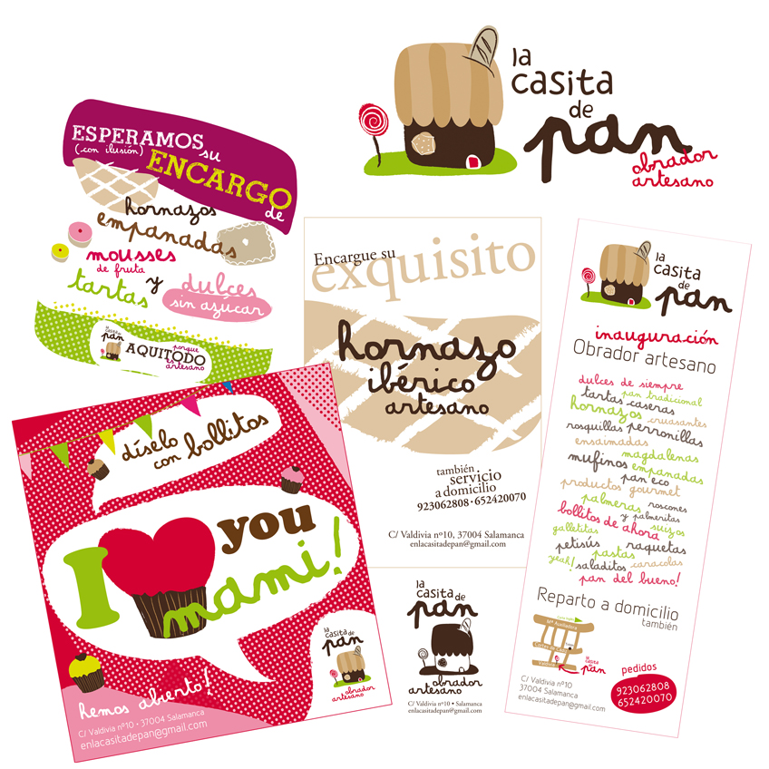 Diseños de Marta Viera para la panadería La Casita de Pan en Salamanca